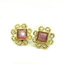 キャッチも可愛い!!パールカラー スクエアピアス(ピンク)【PM527】▼2200円以上でネコポス送料無料▼