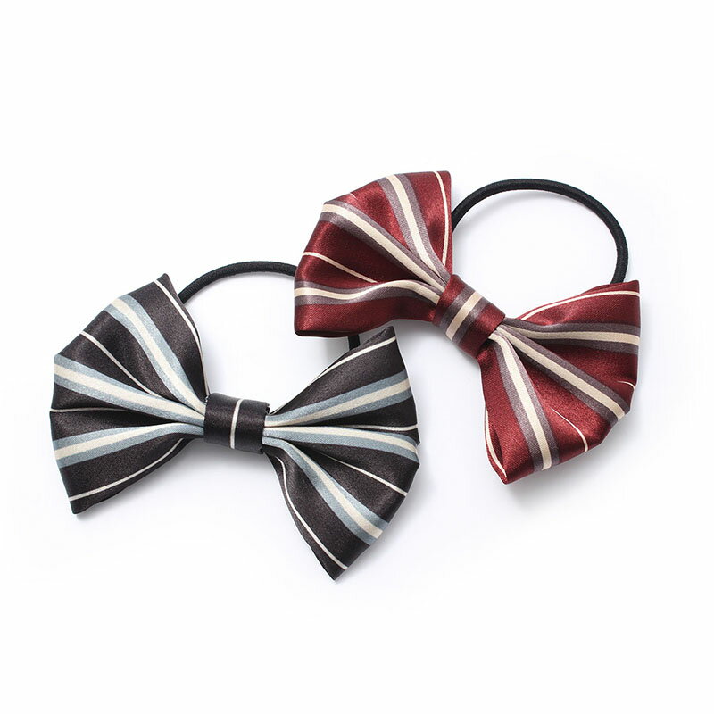 ヘアゴム サテン ストライプ C05-35 制服リボンカラー