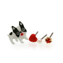 ピアスチタンポストフレンチブルドッグボストンテリア4個セットalamode-043ペチャ犬レディース
