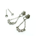 ロジウムポストスウィングクリスタルピアスRHペア【alamode-184】アクセサリーピアスかわいい(アクセサリーアクセボディーピアスピアスかわいいピアッシング...