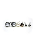 ロジウムポストデザインピアス(セット)【alamode-158】アクセサリーピアスかわいい