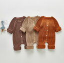 ベビー ロンパース コットン100% 前開き ニット かわいい 秋冬 ベビー服 新生児 66 73 80 90 100cm 男の子 女の子 カジュアル おしゃれ...