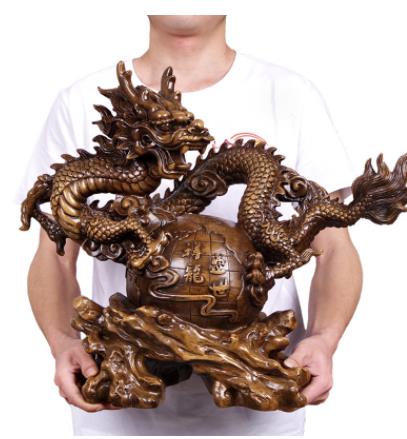 Rakuten - 風水龍 龍鳳呈祥工芸品 装飾品 オフィス　テーブル置物　ボス/会長/社長机置物 lh028