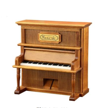 ミニチュアピアノのオルゴール アンティーク ヴィンテージ インテリア 置物 木製 レトロ 音楽 楽器 エレガント lh031