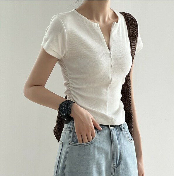Rakuten - Tシャツ 半袖 無地 Vネック 快適 レディース ファッション
