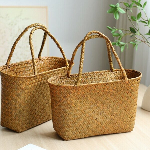 Rakuten - バスケット・カゴ 収納かご 草編
