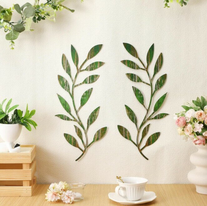 Rakuten - オリーブ枝 壁貼り 鉄 インテリア オーナメント hbq265