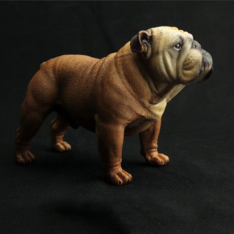 Rakuten - ブルドッグ 置物 オブジェ 犬 フィギュア リアル 17cm インテリア 玄関 リビング デスク プレゼント ギフト 新築 開店 お祝い アニマル 動物 オーナメント 樹脂 PVC おしゃれ かわいい 置き物 父の日 母の日 誕生日 17×9×13cm