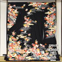 京友禅 正絹 振袖 黒 成人式 ふりそで 購入 販売 { 振袖 振り袖 成人式
