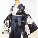 【レンタル】 着物 ぼかし 袴 15点 セット 二尺袖 振袖 女性 卒業式 袴セット はかま フルセット 半巾帯 付 販売 購入 大学 専門学校 高校 女の子 ...