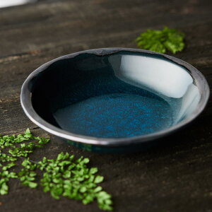 【P10倍 11/20 20時より】中深皿(20cm) 青 ブルー 深皿 信楽四季彩陶-小暑 翠雨 すいう 食器 信楽焼 おかず 一品料理 カフェ デザート おしゃれ 渋い 贅沢 大人 一点物 つまみ キッチン 煮物 ボウル 食洗器 ギフト ラッピング プレゼント