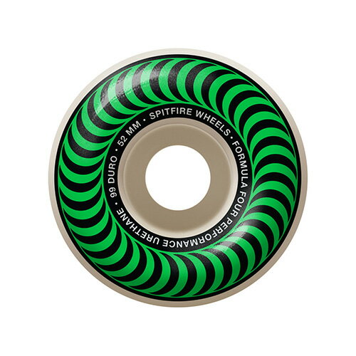 SPITFIRE WHEELS ԥåȥե䡼 FORMULA FOUR F4 99D CLASSIC WHITE (GREEN PRINT) 52mm եߥ ե  ȥܡ ܡ SKATEBOARD []