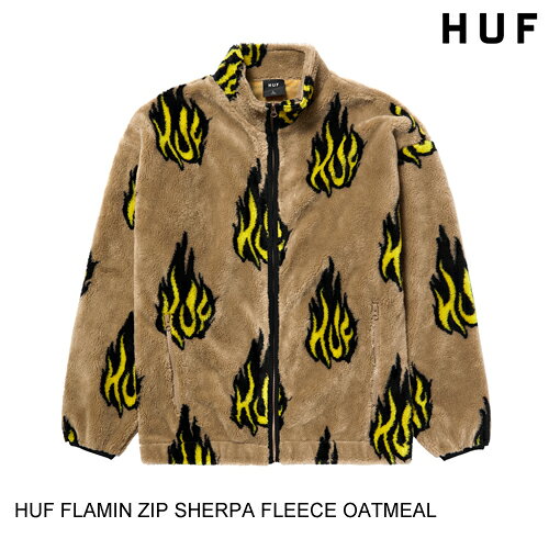 HUF ハフ FLAMIN ZIP SHERPA FLEECE OATMEAL L ジャケット 日本代理店正規品