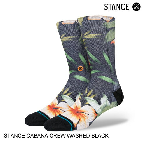 STANCE スタンス CABANA CREW WASHED BLACK スケート・メンズ・靴下・ソックス セ
