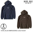 HOTEL BLUE zeu[ EMBROIDERED LOGO HOODY 2F M-L p[J[ Z