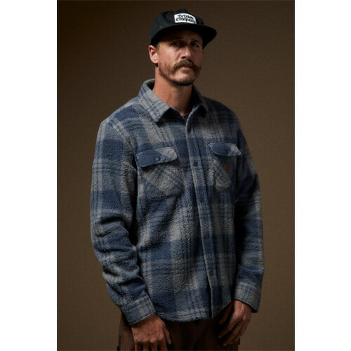 BRIXTON ブリクストン BOWERY ARCTIC STRETCH FLEECE WASHED NAVY/BEIGE PLAID M-XL フランネルシャツ 日本代理店正規品 セ