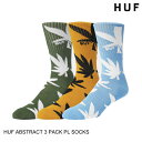 HUF ハフ ABSTRACT 3 PACK PL SOCKS BLUE/YELLOW/GREEN 靴下・ソックス 日本代理店正規品 セ