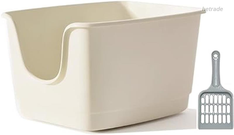 猫 トイレ 大型 猫用トイレ本体 スコップ付き 大きな猫のトイレ シンプル 飛び散り...