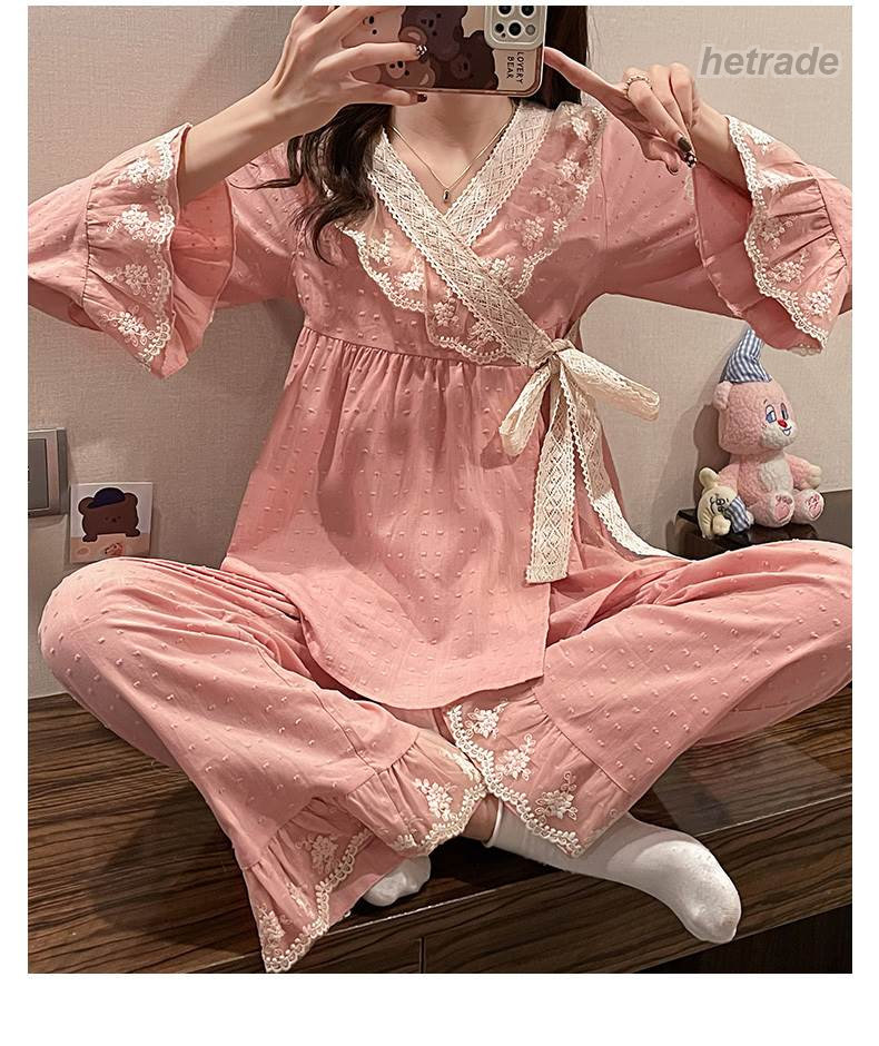上品 ラフ カジュアル 個性的 リボン 緑 パンツ ナチュラル パジャマ ルームウェア L 夏 冬 ス 春 XL 長袖 おしゃれ 秋 きれいめ 2XL ガーリー レース ピンク レ 上下セット 部屋着