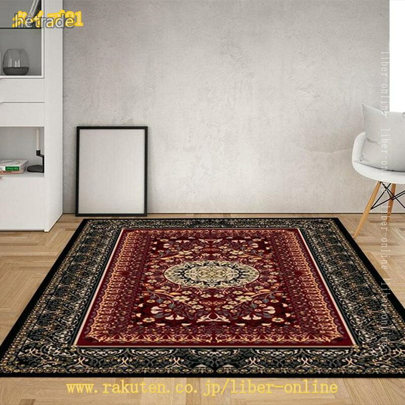 ラグ ラグマット 約120×200cm エスニック ペルシャ柄 薄い カーペット ペルシャ絨毯風 おしゃれ 長方形 絨毯 じゅうたん風 オールシーズン 春 夏 秋 アジア オリエンタル 冬 hetrade-10020027 HEトレード サンプル画像3