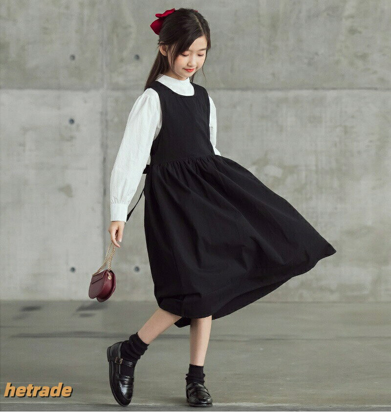 フォーマル ワンピース 女の子 子供制服 ジャンパースカート 長袖シャツ キッズ ジ...