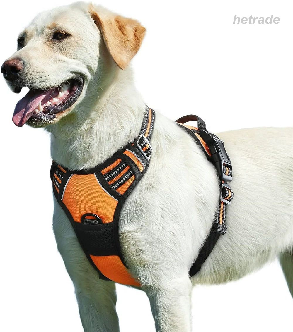 大型犬 安心散歩 犬 ラブラドール ゴールデン レトリバー 犬用 脱着簡単 18-34kg ハーネス サイズ調整可能 通気性 L 引っ張り防止胴輪 犬への負担が少ない 夜間反射