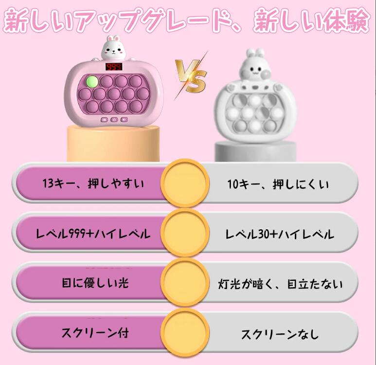 HEトレードの第6世代 プッシュポップ ゲーム 電動 光る 知育玩具 13キー 6モード 999＋レベル スクリーン付 知育のプロ推薦 男の子 プレゼント 小学生 子供 おもちゃ 集中力 玩具 ストレス解消 グッズ 小学生が喜ぶプレゼント 6歳以上対応｜アングル2