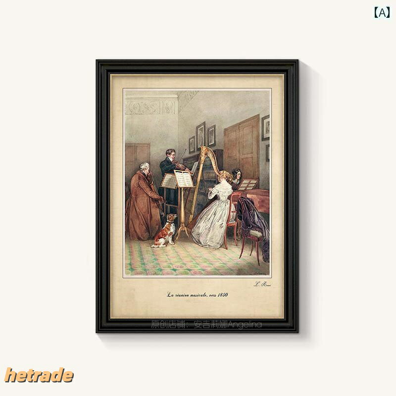 インテリア おしゃれ アメリカ レトロ 音楽の 装飾 画 フランスの 楽譜 ポーチに 掛ける 絵画 リビング ルームの ピアノ 壁画 室の 教室の [2]