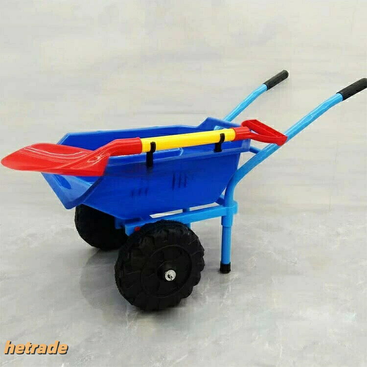 砂遊びおもちゃ 一輪車 子供向け キャリー 手押し車 2シャベル付き おままごと 夏...