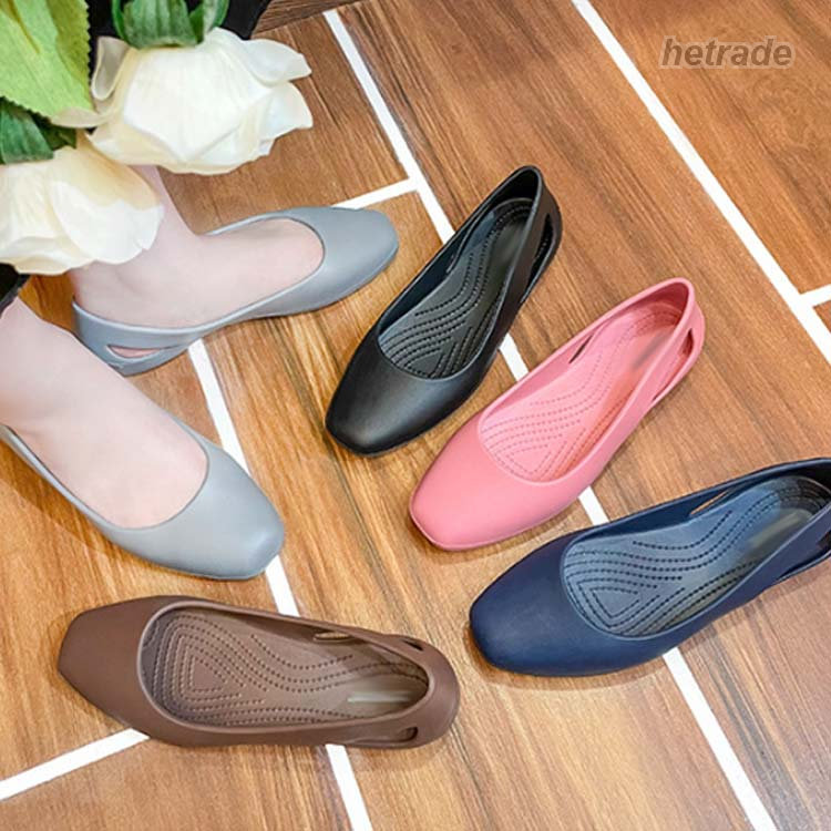 ラバーパンプス EVA 軽量 パンプス フラットシューズ レディース オフィスサンダル 仕事用 履きやすい 楽 疲れにくい ぺたんこ フラットパンプス 室内履き レ 防水 軽い レインパンプス hetrade-10031289 HEトレード サンプル画像2