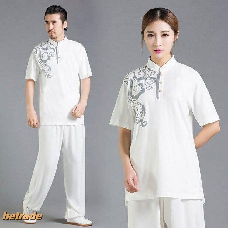 太極拳 半袖 tシャツ 武術Tシャツ 太極拳ウェア 太極拳服 チャイナカラー スリット...