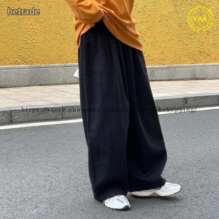 HEトレードのルーズパンツ メンズ レディース ワイドパンツ バギーパンツ ボトムス ウェストゴム 男女兼用 春夏 30代 20代 10代｜アングル2