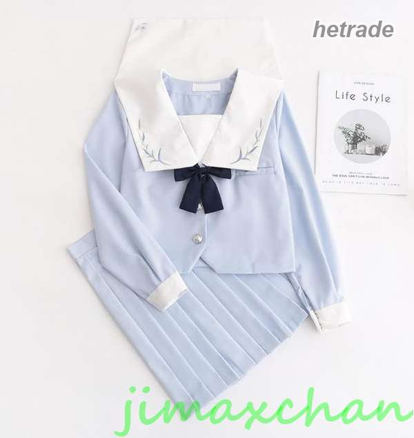 サマー長袖 中袖短袖上下セット セーラー服 制服 入学式コスチュームスカート 学生...