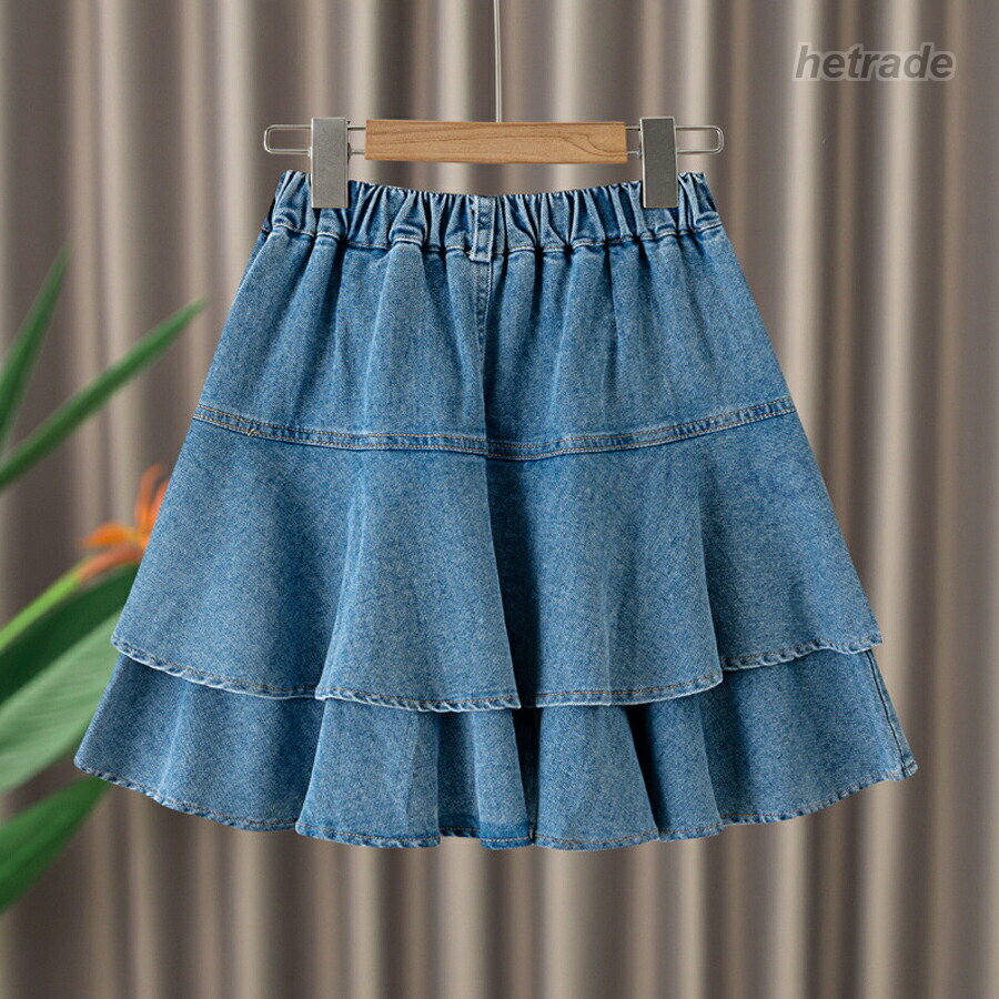 デニムスカート 子供服 スカート ウエストフリル フリルスカート ボトムス キッズ ...