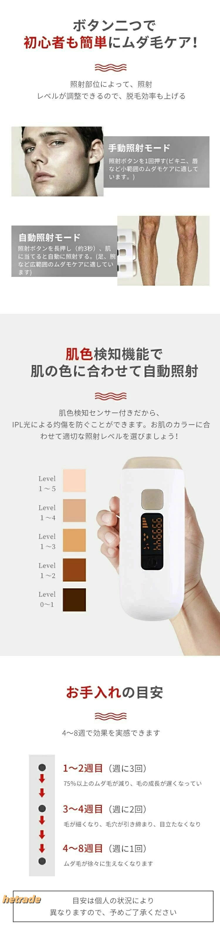 脱毛器 ヒゲ脱毛器 メンズ スネ毛 ヒゲ IPL 光脱毛器 永久 脱毛 機器 脱毛器具 メ...