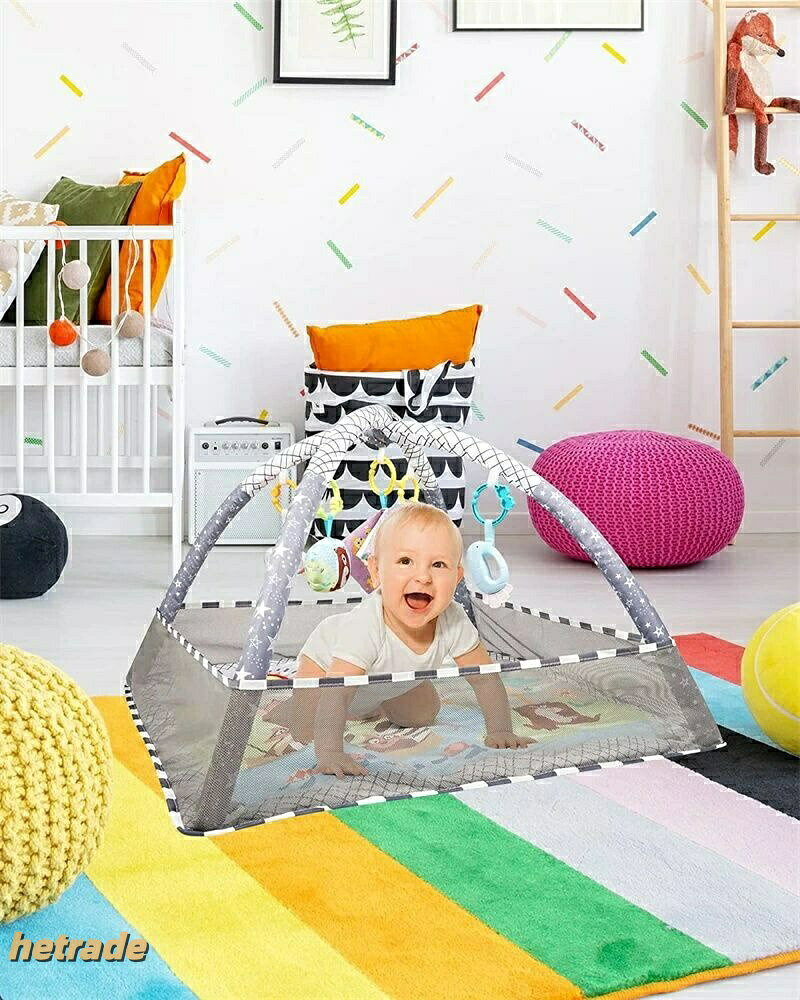 ベビージム プレイジム 知育玩具 3in1 多機能 ベビーおもちゃ ベビーサークル プレ...
