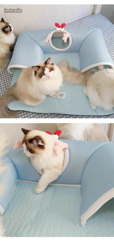 猫 トンネル おもちゃ ペットベッド ペット ペットハウス 夏用 冷感 クールベッド ...