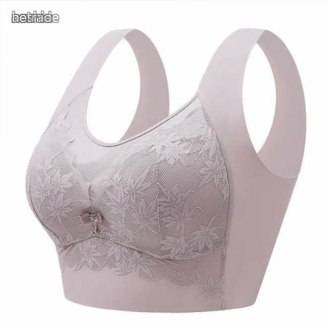 補正ブラ レースブラ 胸を小さく見せるブラ ブラジャー 小さくみせるブラ ノンワイヤー 涼しい 着やせブラ 補正下着 アイスシルク ブラ 快適 チラ見防止 M L すっきり細 2XL XL hetrade-10014510 HEトレード サンプル画像2