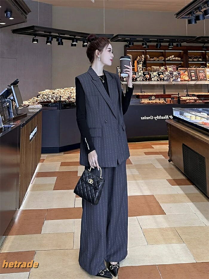 ジレスーツ パンツスーツ レディース ジレ ベスト ビジネススーツ パンツ セットア...