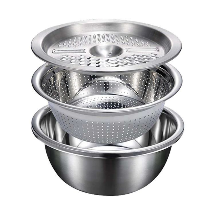 野菜調理器セット 果物洗い ザル キッチンスライサー 千切り ボウル 水切り ステンレス鋼 おろし金セット 直接加熱可能 スライサー 初心