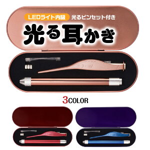 【送料無料】耳かき ライト付き ピンセット 光る耳かき 子供 ごっそり LED 耳掻き ステンレス