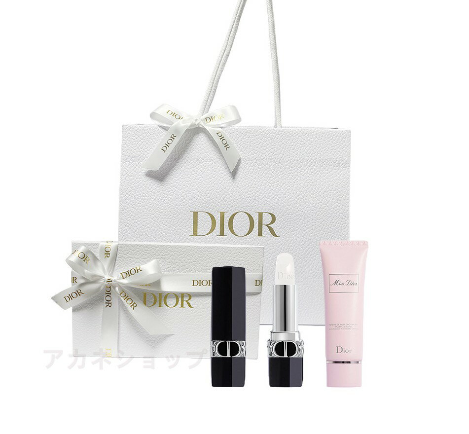 ディオール スキンケア 国内正規品 ラッピング済み ディオール DIOR ハンドクリーム＆ルージュディオールバーム＃000 　ギフトセット ミスディオール ハンドクリーム　 プレゼント ギフト ショッパー付き 母の日ギフトセット