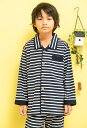 パジャマ キッズ 男児 男の子 長袖 前開き 肌に優しい綿100%やや薄い天竺ニット ボーダー春/秋/初夏/初秋 130cm/140cm/150cm/160cm...