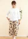 ルームパンツ 8分丈 サラッとして軽く肌にやさしい綿100%楊柳素材 ルームウェア 【LLサイズ】あり