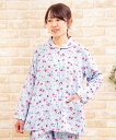 【母の日】パジャマ レディース 春秋 前開き 肌にやさしい綿100%ダブルガーゼ 花 長袖 【Sサイズ】【LLサイズ】【3Lサイズ】あり、ナイトウェア ルームウ...