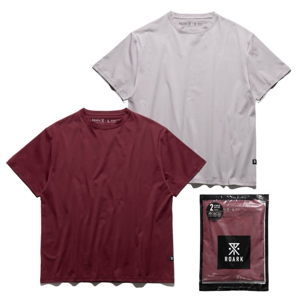 ROARK(ロアーク) REUSE 2PACK TEE (RTJPK1220-DSK) メンズ ／ 2枚入り 100％コットン 抗菌＆防臭機能 圧縮パック付き