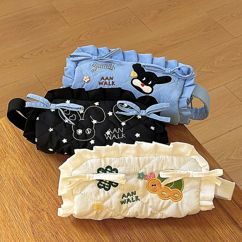 送料無料 ペンケース かわいい 筆箱 筆入れ ペン収納 フリル ペンポーチ コスメポーチ 軽量 文具収納ポーチ 小物入れ 癒し系 文房具 小物 グッズ 雑貨 小学生 中学生 高校生 面白い 入学祝い プレゼント インスタ映え 楽天海外通販 heysiria-10007326 Heysiria サンプル画像2