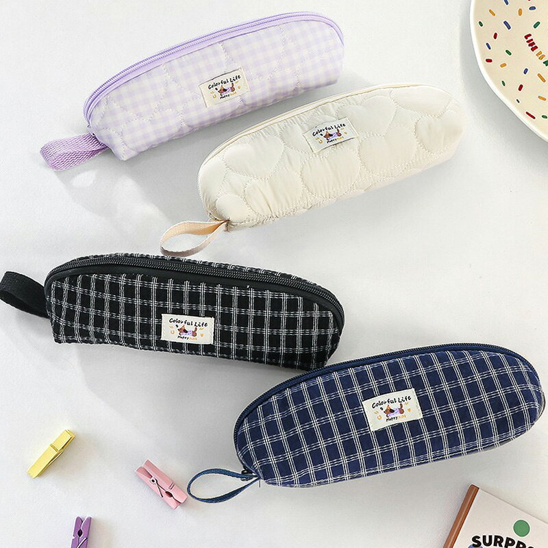 送料無料 ペンケース チェック柄 大容量 かわいい 筆箱 筆入れ ペン収納 ハンドル付き ペンポーチ コスメポーチ 軽量 文具収納ポーチ 小物入れ 癒し系 文房具 小物 グッズ 雑貨 小学生 中学生 高校生 面白い 入学祝い プレゼント インスタ映え 楽天海外通販 heysiria-10007329 Heysiria サンプル画像3