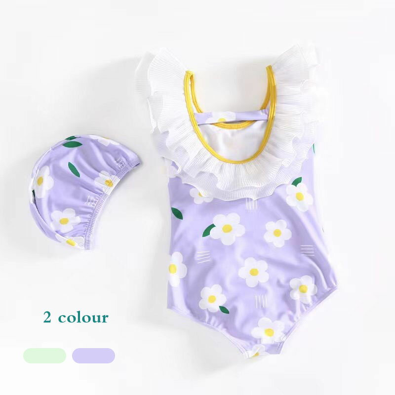 送料無料 花柄 水着 女の子 ワンピース水着 スクール水着 帽子付き スイムウェア 子ども 紫外線対策 日焼け対策 子供 水着 女児 ベビー用 こども 女子 みずぎ かわいい 赤ちゃん 90 100 110 120 130cm 可愛いSNS 楽天海外通販