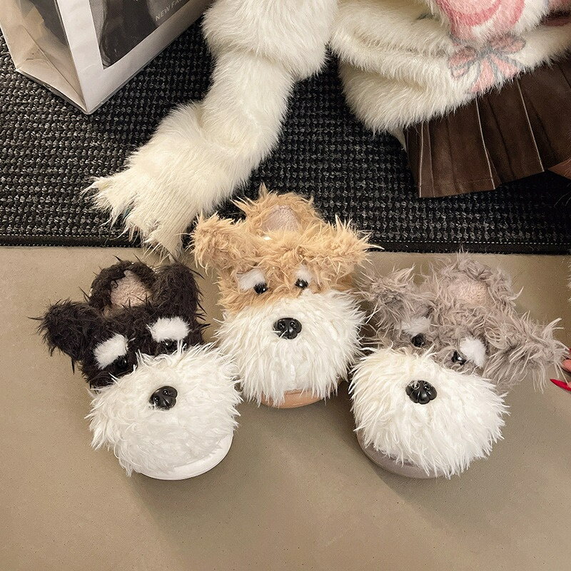 送料無料 スリッパ ふわふわ ルームシューズ レディース 犬 いぬ ぬいぐるみ かわいい もこもこ おしゃ..